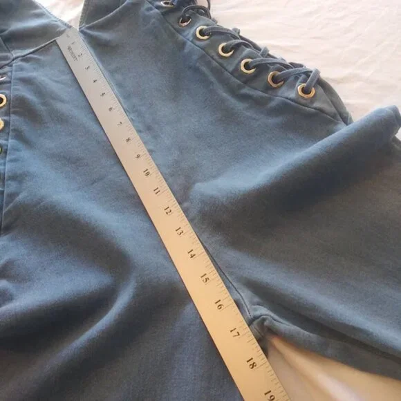 C'est Toi women's size M denim sleeveless jumpsuit - Picture 10 of 16